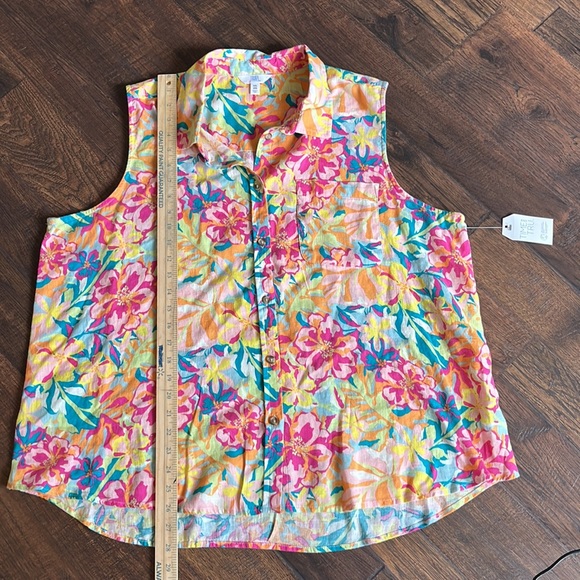 TT Soft lightweight Sleeveless Henley Button down Shirt Size XXL (20) - Picture 11 of 13